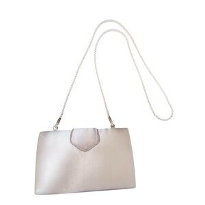 Vintage Lord & Taylor Ivory Satin Evening Bag - Convertible Clutch